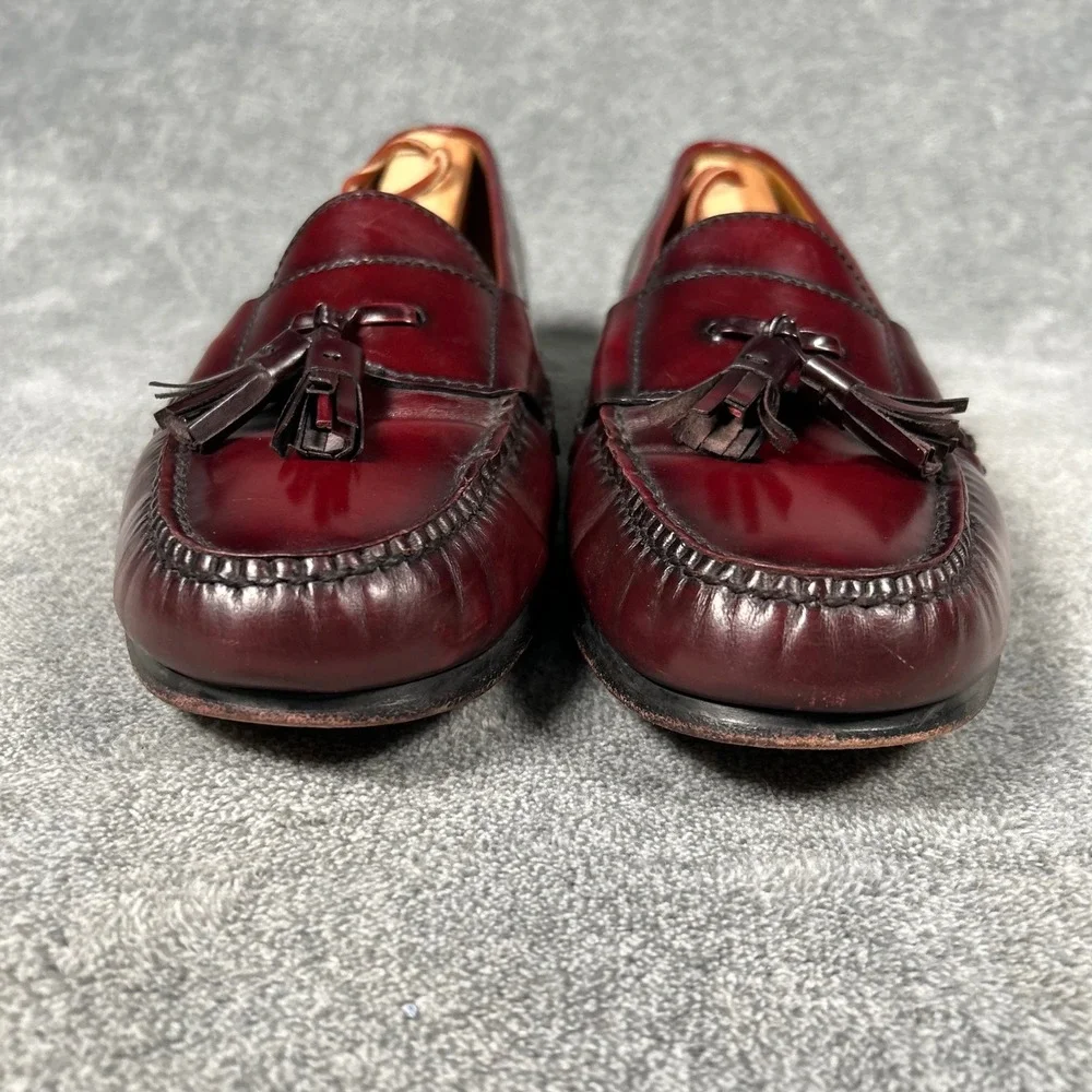 Cole Haan Mens Burgundy Leather Tassel Loafers 10.5 D 03507 Dress Shoes